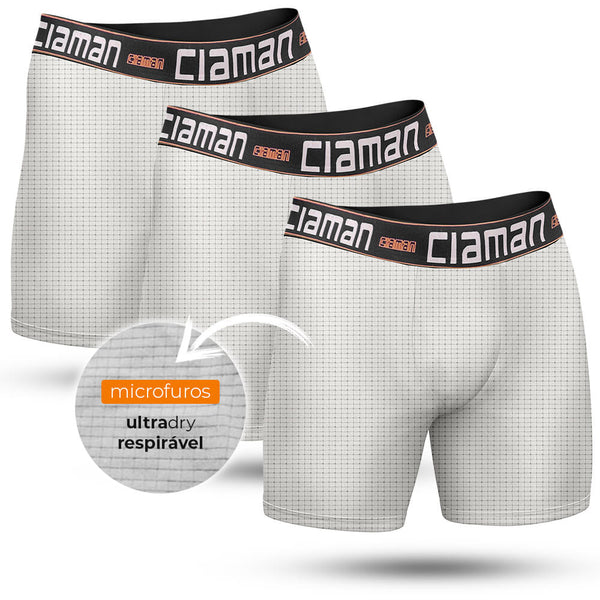 CIAMAN Breathable Long Super Dry Boxer Briefs Kit 3 White