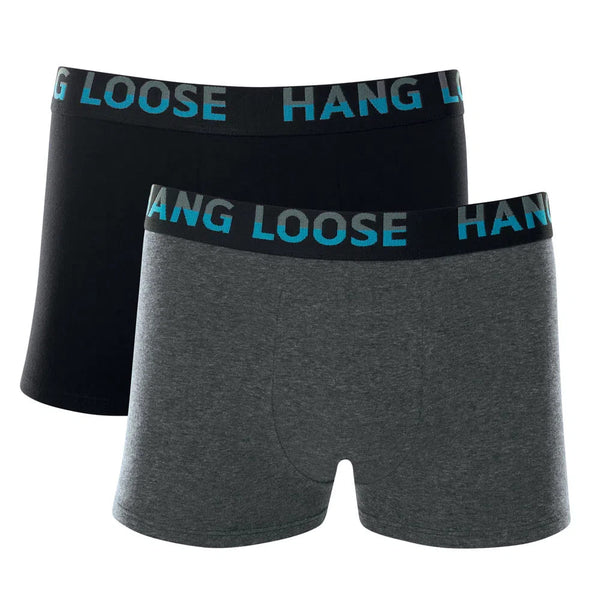 Kit 2 Cuecas Boxer Hang Loose Sunrise Cotton Preta/Cinza