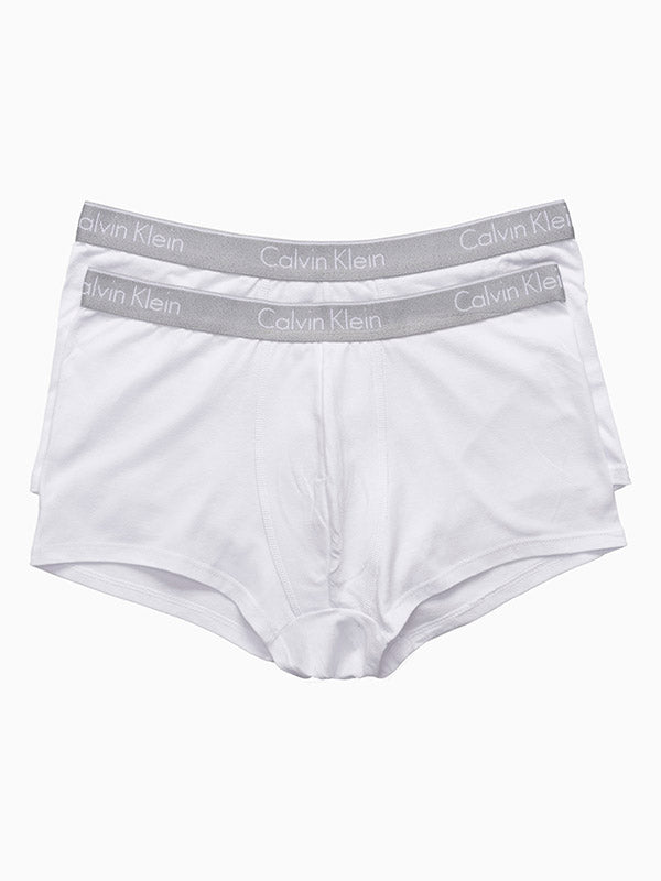 Kit 2 Cuecas Low Rise Trunk Calvin Klein Cotton Brancas