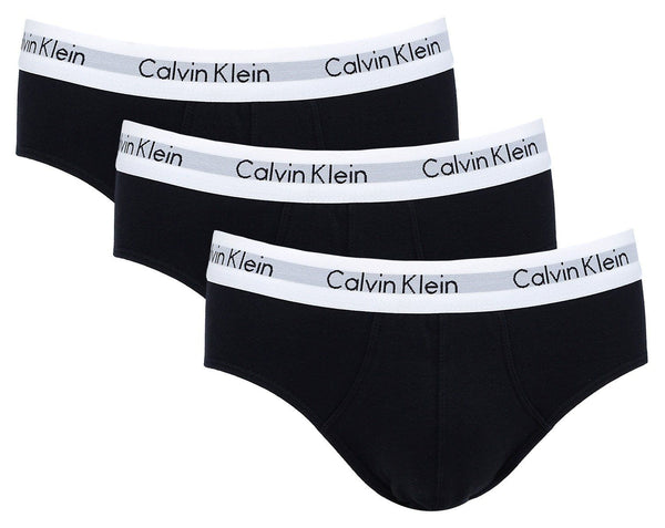 Kit 3 Black Calvin Klein Life Cotton Slip Briefs