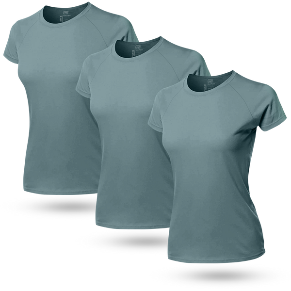 Kit 3 Tech T-shirt Raglan Feminina Modal UND® Verde Mineral