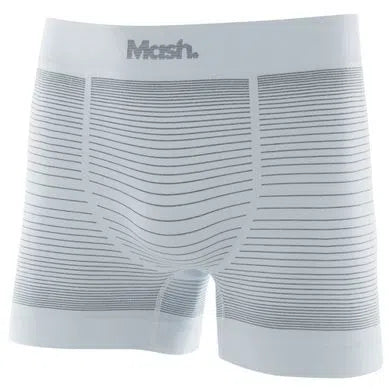 Cueca Boxer Sem Costura Mash Poliamida Branca Listrada