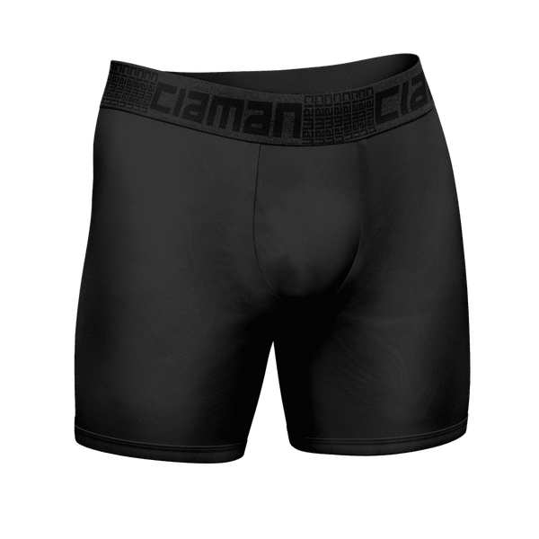 CIAMAN Antimicrobial Tech Long Boxer Briefs Black