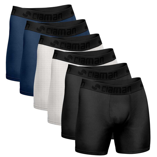 Kit 6 Boxer Long Ultra Dry Breathable Cia Man Black/White/Blue