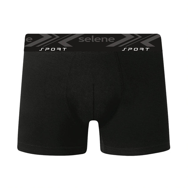 Cueca Boxer Selene Sport Algodão com Bojo Preta