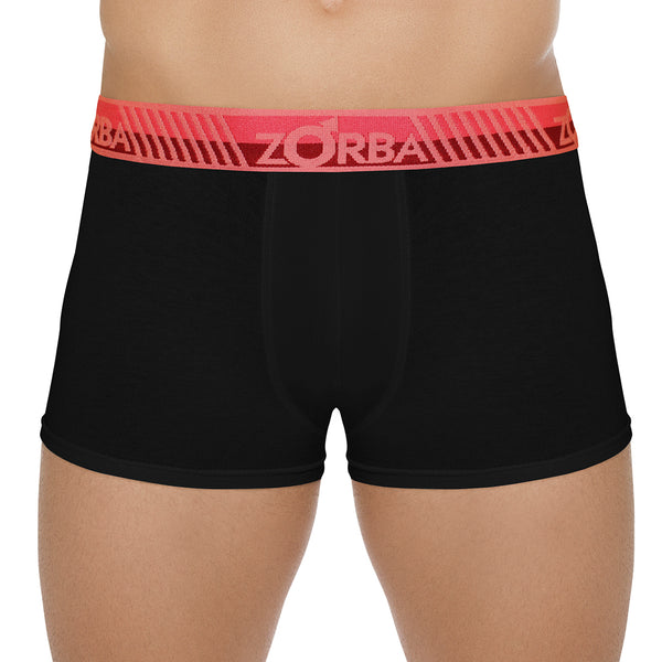 Zorba Color Cotton Boxer Briefs Black / Red