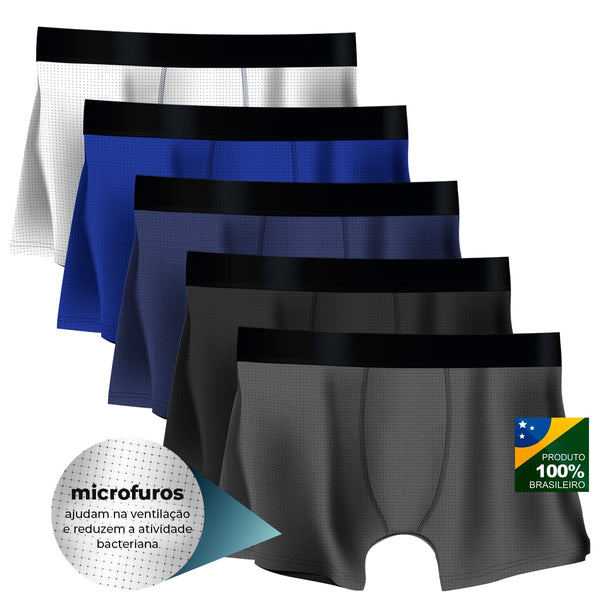 Kit 5 Ultra Dry Breathable Trunk Briefs Cia Man Pt/Br/Az/Cz