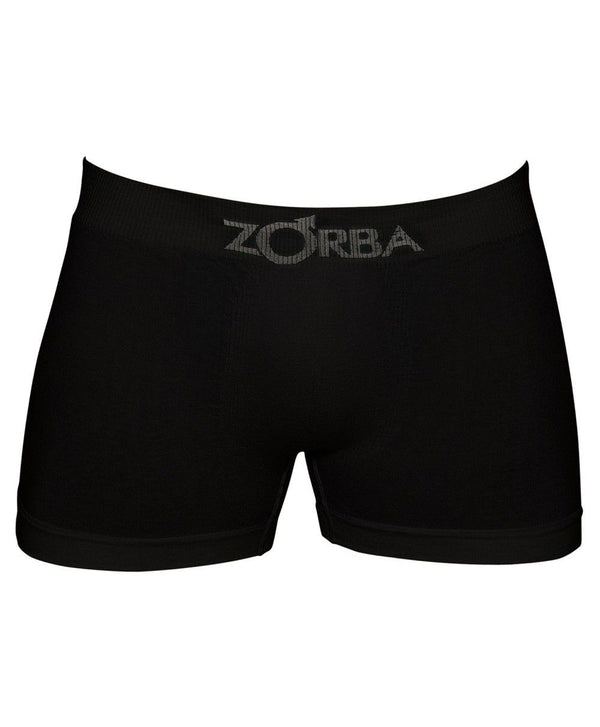 Zorba Seamless Basic Seamless Cotton Boxer Briefs Black