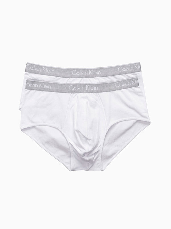 Kit 2 White Calvin Klein Cotton Slip Briefs