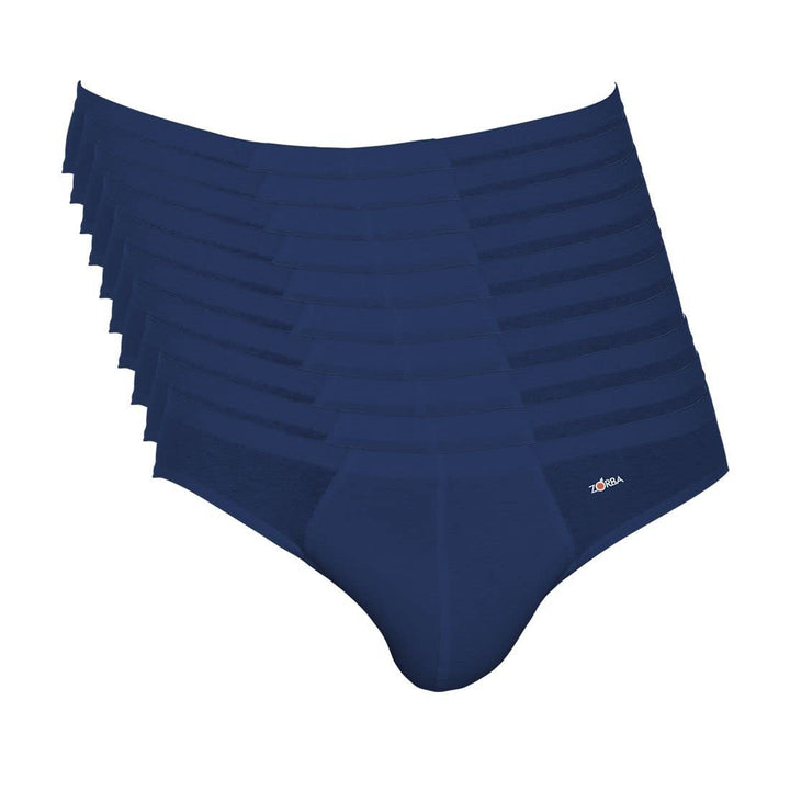 Kit 10 Cuecas Zorba Slip Algodão 791 Marinho