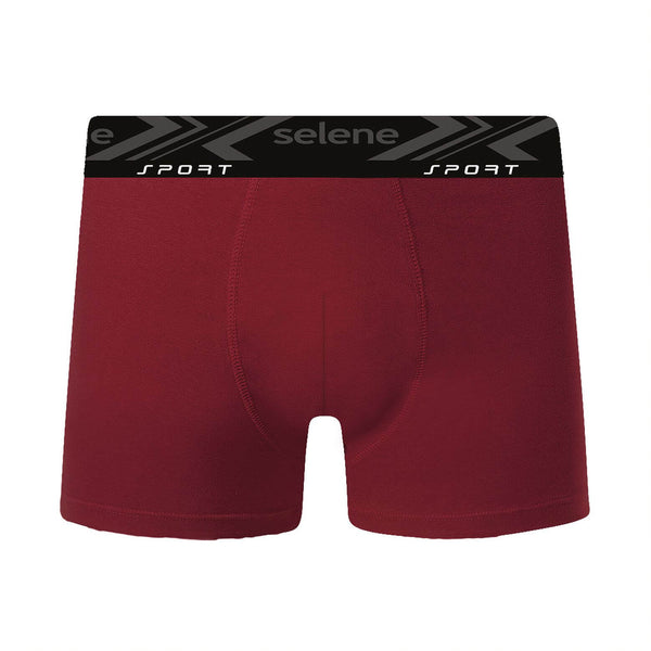 Cueca Boxer Selene Sport Algodão com Bojo Bordô