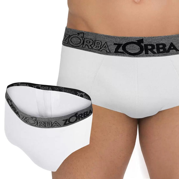 Cueca Slip Zorba Algodão Suporte Anatômico Branca