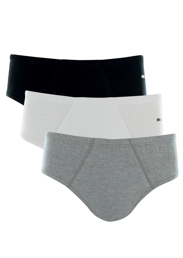 Kit 3 Underwear Slip Mash Cotton Elastic Built-in Black White Mix