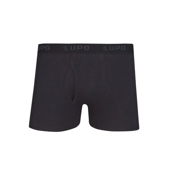 Lupo Cotton Boxer Briefs with Opening Black