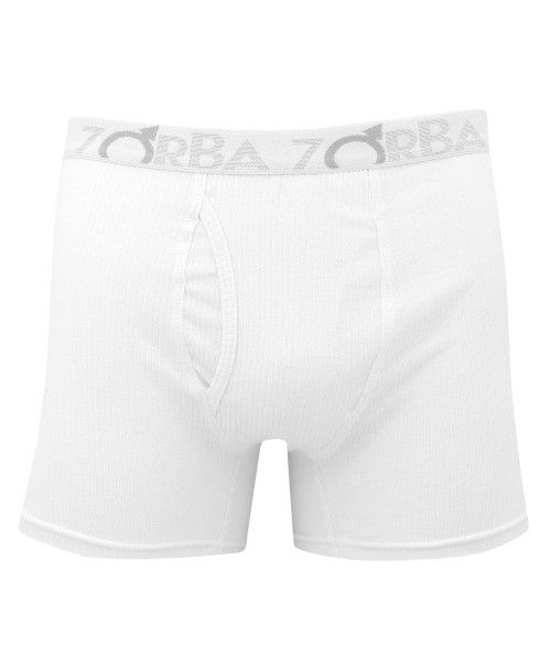 Cueca Zorba Boxer Flex New Algodão c/ Abertura Branca