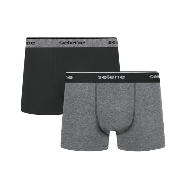 Kit 2 Selene Topline Cotton Boxer Black/Mixed