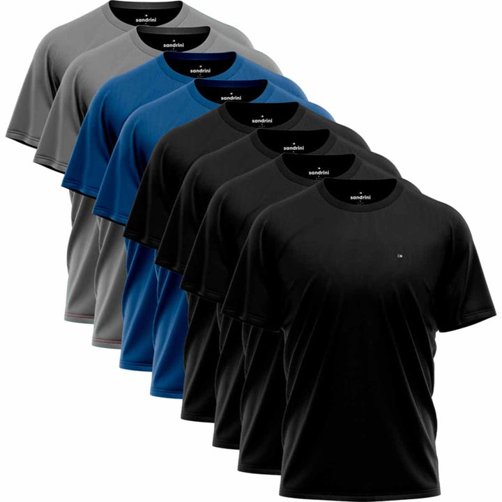 Kit 8 Camisas Dry-fit Sandrini Masculina Academia Treino Uv