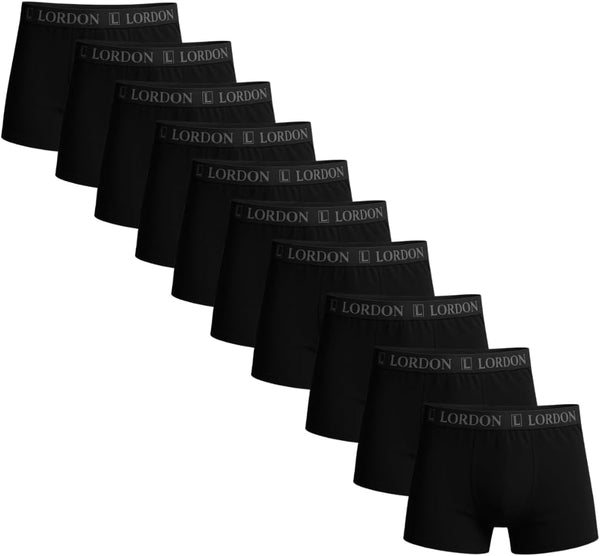 Kit 10 Cuecas Boxer Pretas Plus Size Masculinas Microfibra Leve Confortável