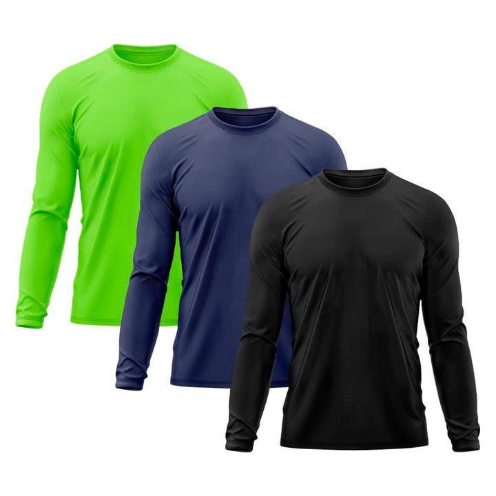 Kit 3 Camisetas Masculina Manga Longa Térmica Proteção Solar UV Dry Fit Segunda Pele X