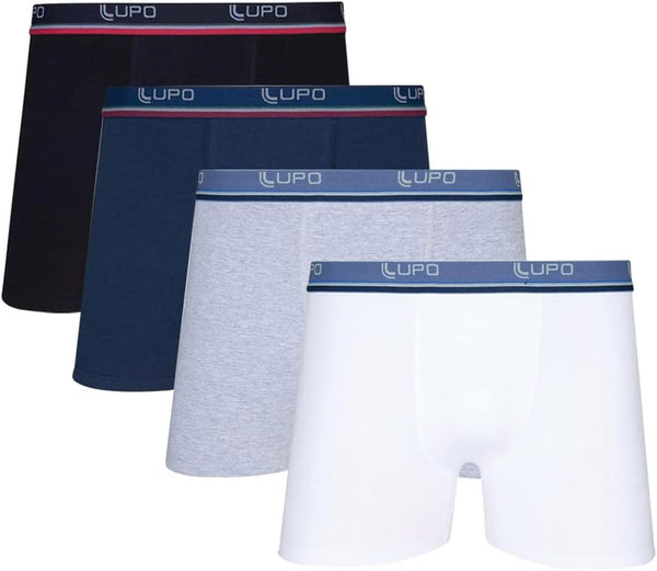 Kit 4 Cuecas Boxer Lupo Algodão Sortida Tamanho