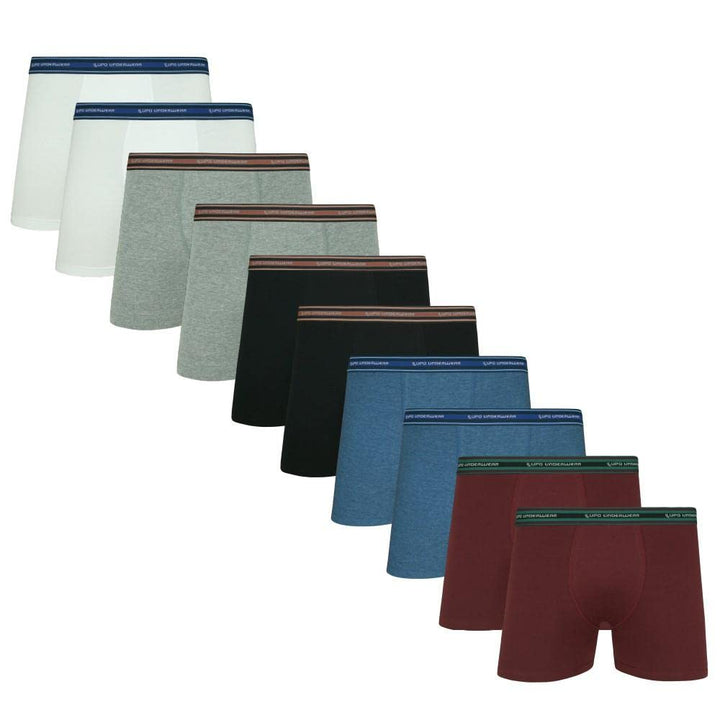Kit 10 Cuecas Boxer Lupo Sortido
