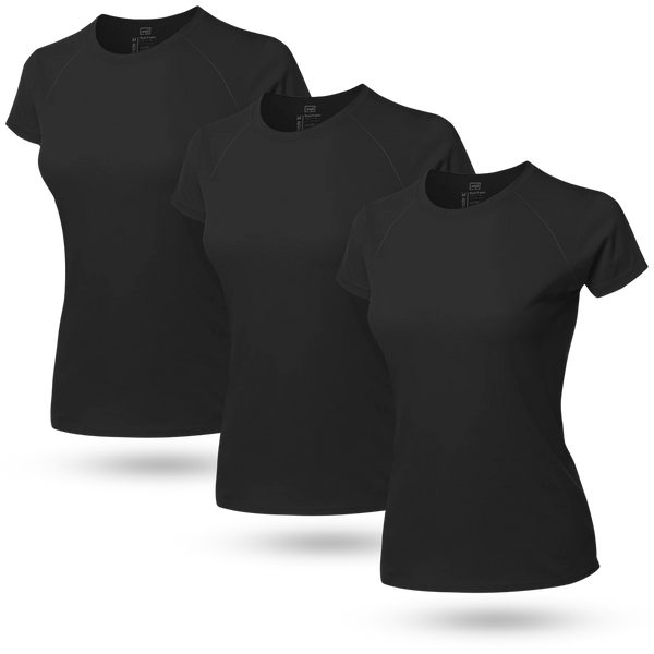 Kit 3 Tech T-shirt Raglan Feminina Modal UND® Pretas