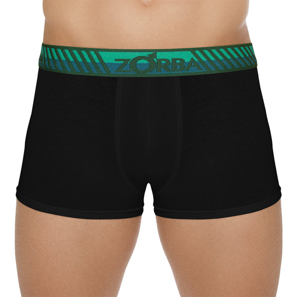 Zorba Color Cotton Boxer Briefs Black / Teal