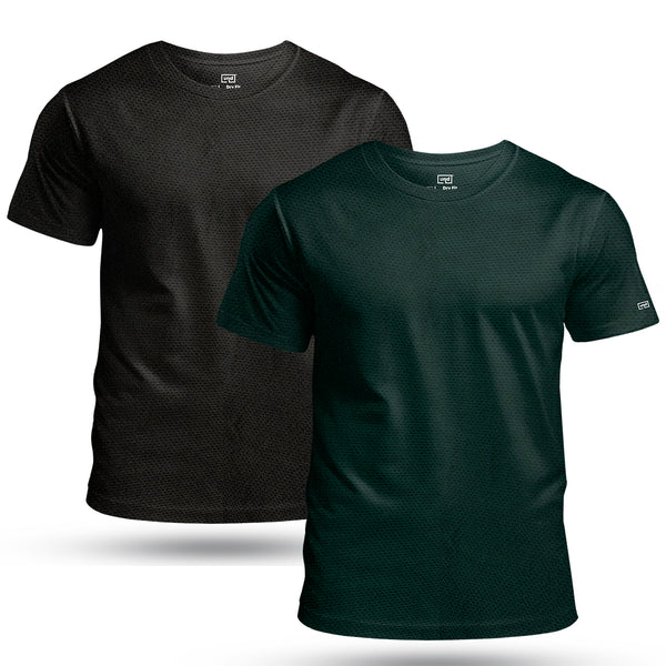 Kit 2 Camisetas Tech T-shirt IceDry UND® Preta/Verde Militar