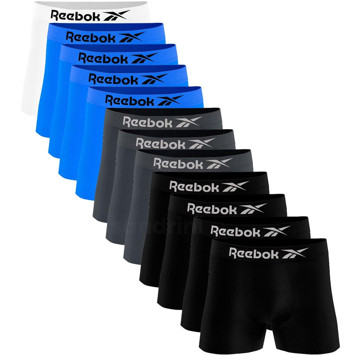 Kit 12 Cuecas Boxer Reebok Masculinas Microfibra Adulto Box Sem Costura