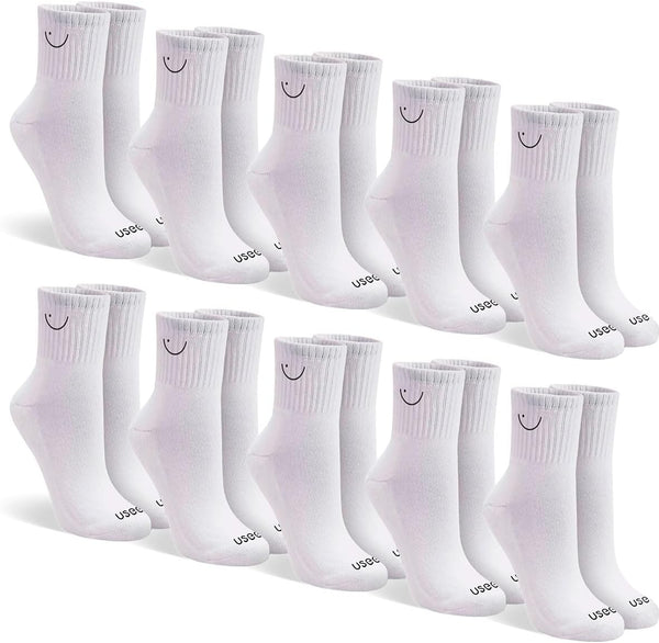 Kit com 10 Pares de Meias Cano Médio Algodão Usee Brasil