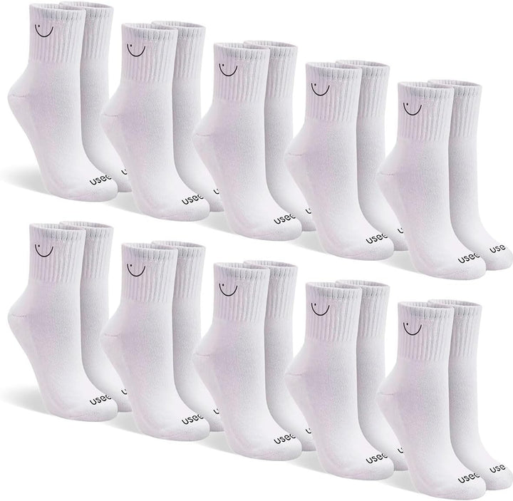 Kit com 10 Pares de Meias Cano Médio Algodão Usee Brasil