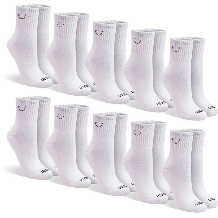 Kit com 10 Pares de Meias Cano Médio Algodão Usee Brasil