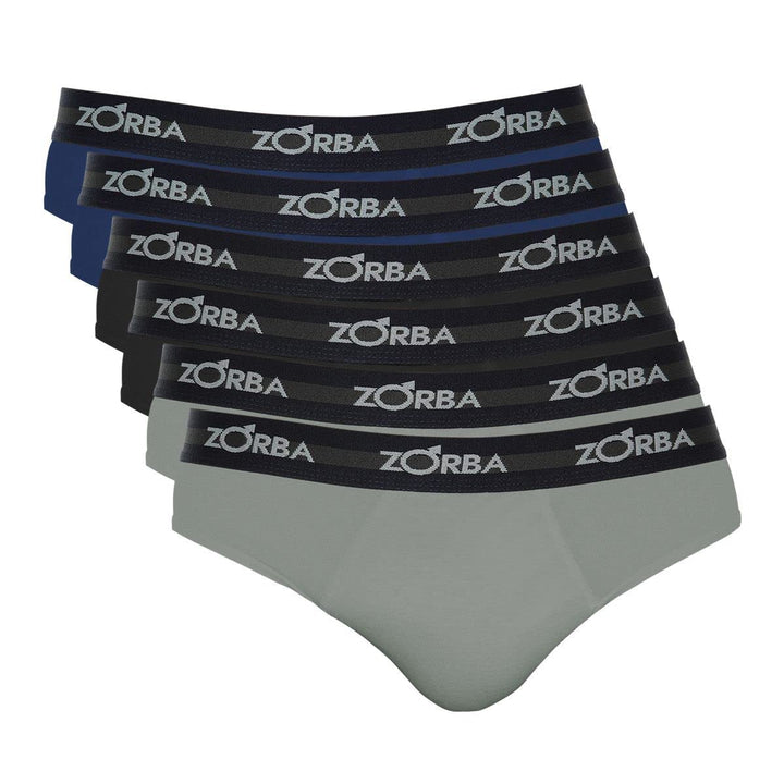 Kit Com 6 Cuecas Zorba Slip Max 764 Azul Marinho