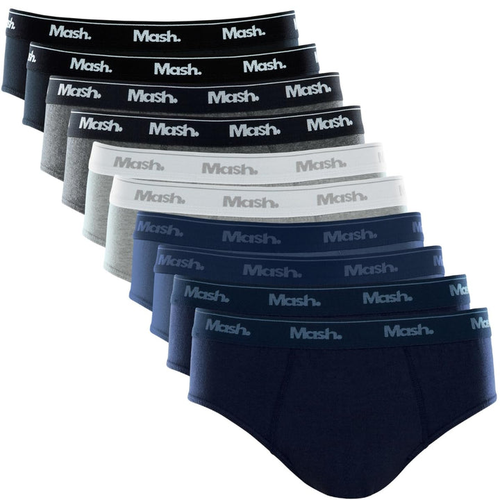 Kit 10 Cuecas Slip Plus Size Algodão Cotton Hipoalergênica Masculino Mash