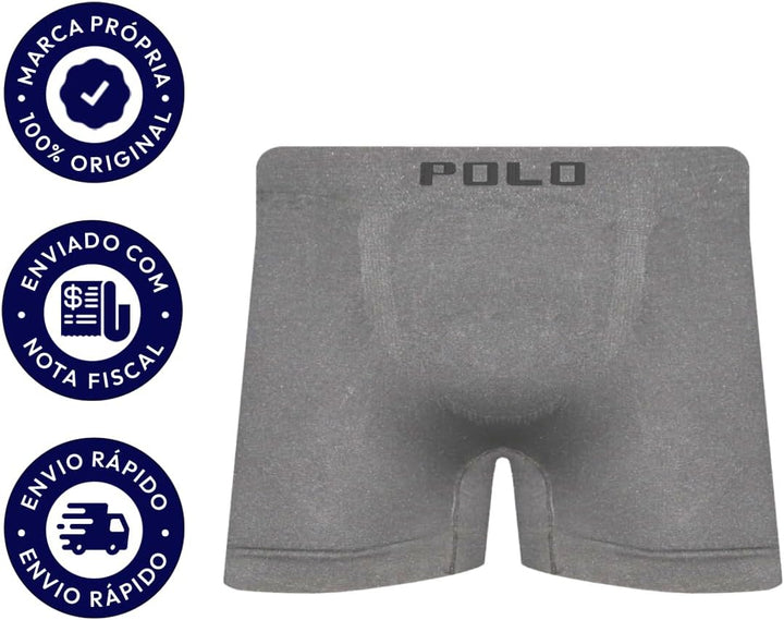 POLO STAR Kit 10 Cuecas Boxer Polo Star Microfibra Sem Costura Colorido