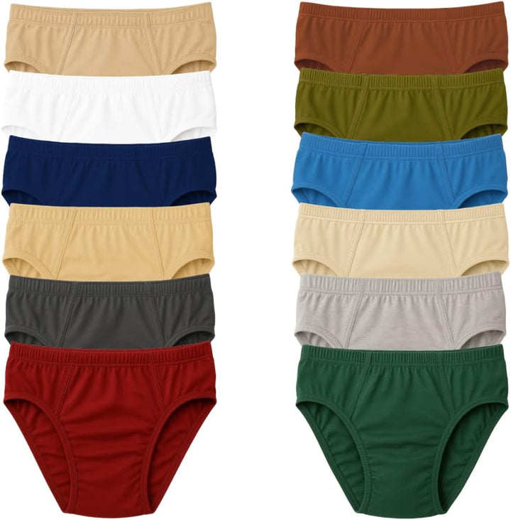 Kit 12 Cuecas Slip Masculino Adulto Algodão Básicas para Uso Diário