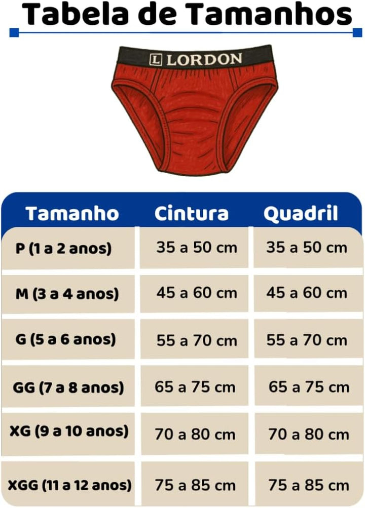 Kit 12 Cuecas Slip Infantil Tradicional Elástico Aparente 100% Algodão Tecido Macio