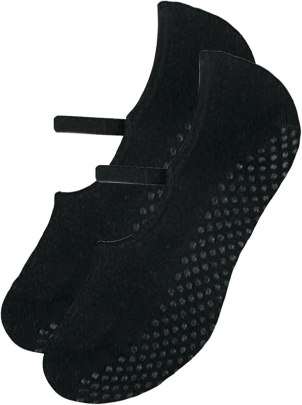 SELENE Meia Sapatilha Antiderrapante Feminina Confortável Yoga Pilates Adulto, Preto, 34-39