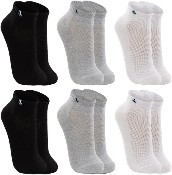 LUPO Kit 6 Pares Meia Lupo Sport Cano Curto Algodão Adulto, Misto Claro, 41-44