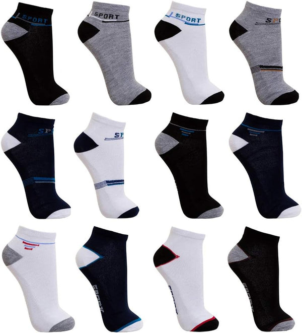 Meias Masculina Soquete Estampadas Algodão Kit 12 Pares