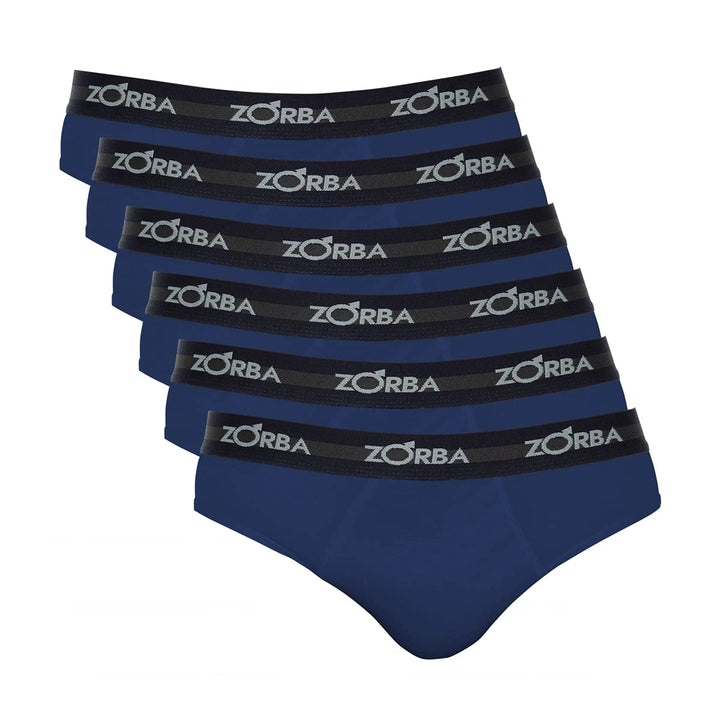 Kit Com 6 Cuecas Zorba Slip Max 764 Azul Marinho