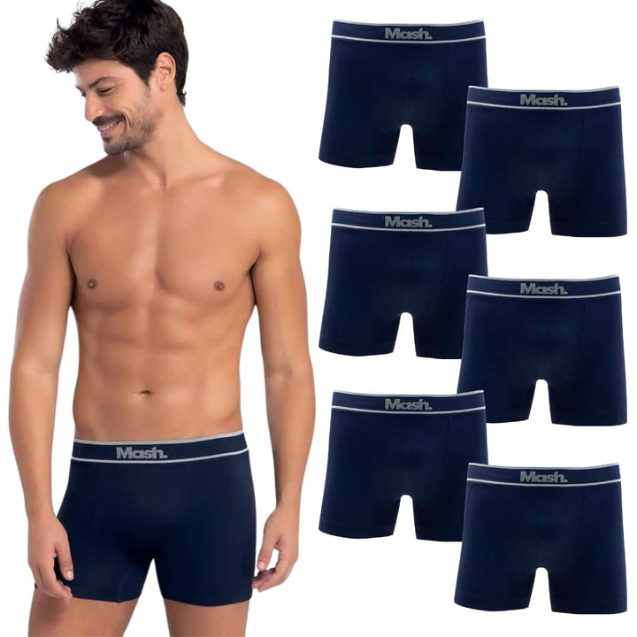 Kit 6 Cuecas Boxer Mash Microfibra Sem Costura Box Masculina Adulto