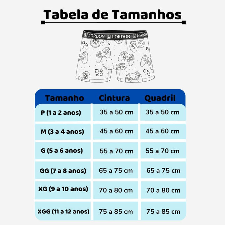 Kit 10 Cuecas Boxer Infantis Juvenil Microfibra Estampadas e Confortáveis Tamanhos do 2 ao 12
