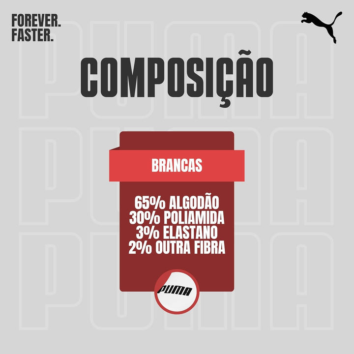 PUMA Kit 9 Pares Meia Sapatilha Invisível Esportiva Masculino Adulto, 9 Branca, 39-43