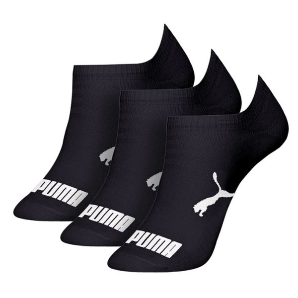 Kit 3 Black Puma Cotton Invisible Sneaker Socks