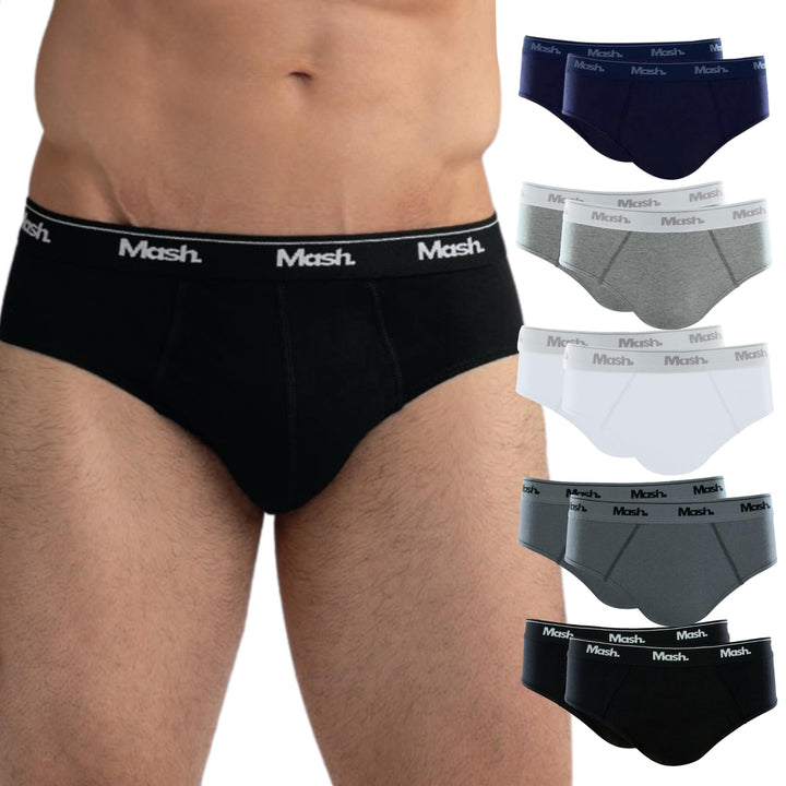 Kit 10 Cuecas Slip Plus Size Algodão Cotton Hipoalergênica Masculino Mash