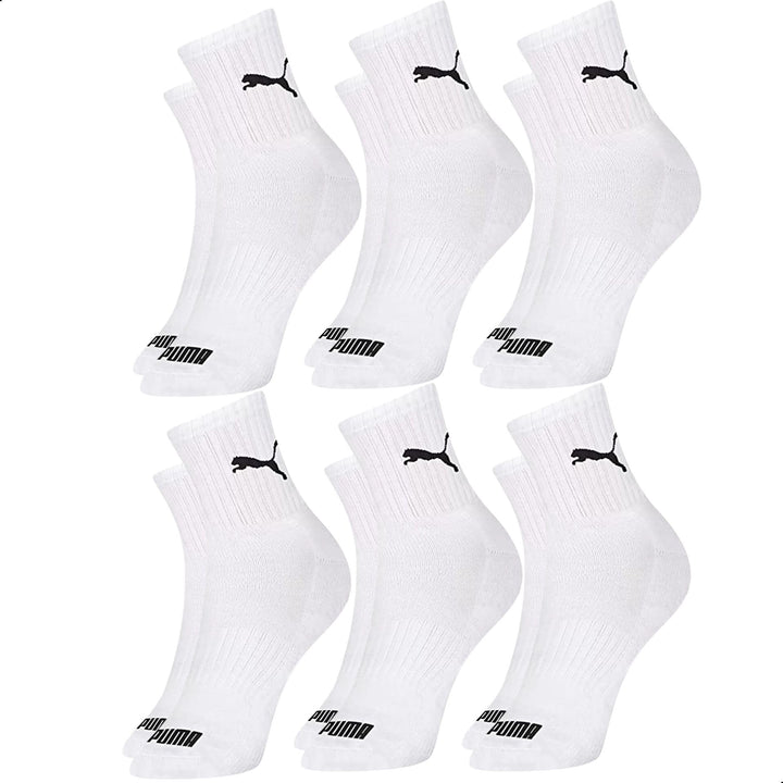 Kit 06 Pares Meia Puma Cano Médio Esportiva Everyday Algodão Adulto Unissex