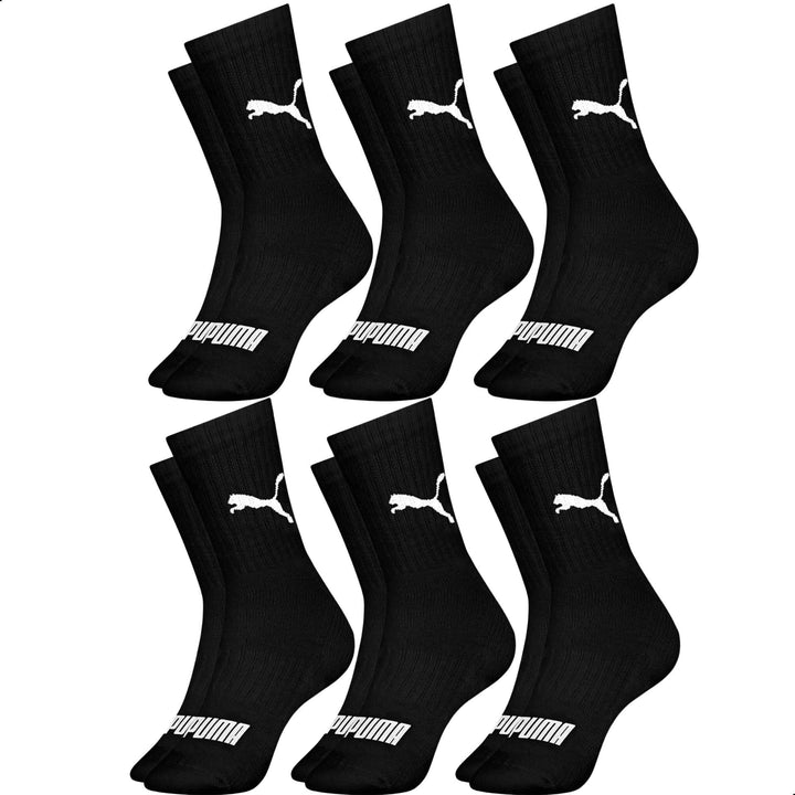 Kit 06 Pares Meia Puma Cano Médio Esportiva Everyday Algodão Adulto Unissex