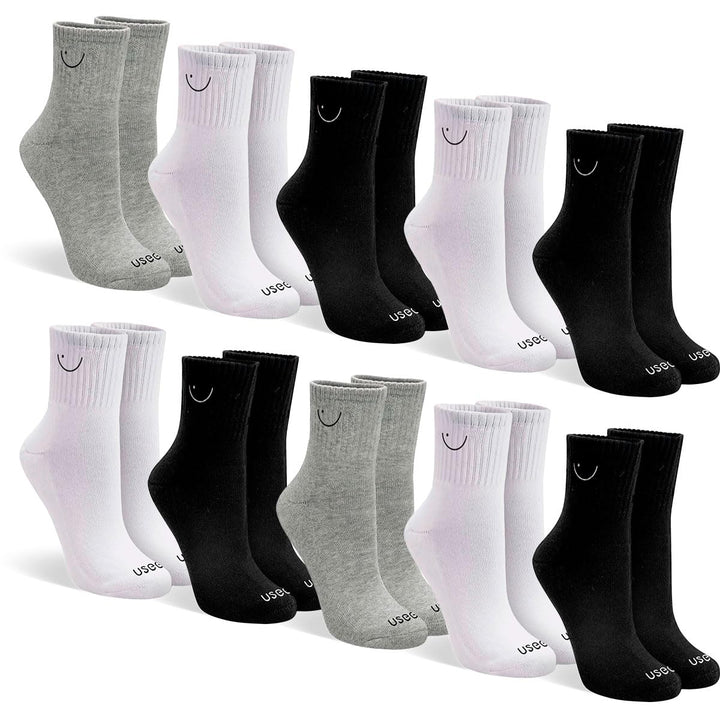 Kit com 10 Pares de Meias Cano Médio Algodão Usee Brasil