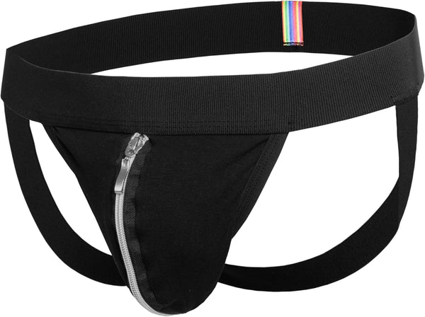 Jockstrap com Ziper (Preta, M/40)
